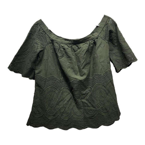 Daniel Rainn Women's Off-Shoulder Blouse Size S Green Lightweight‎ Boho Chic - Picture 1 of 13